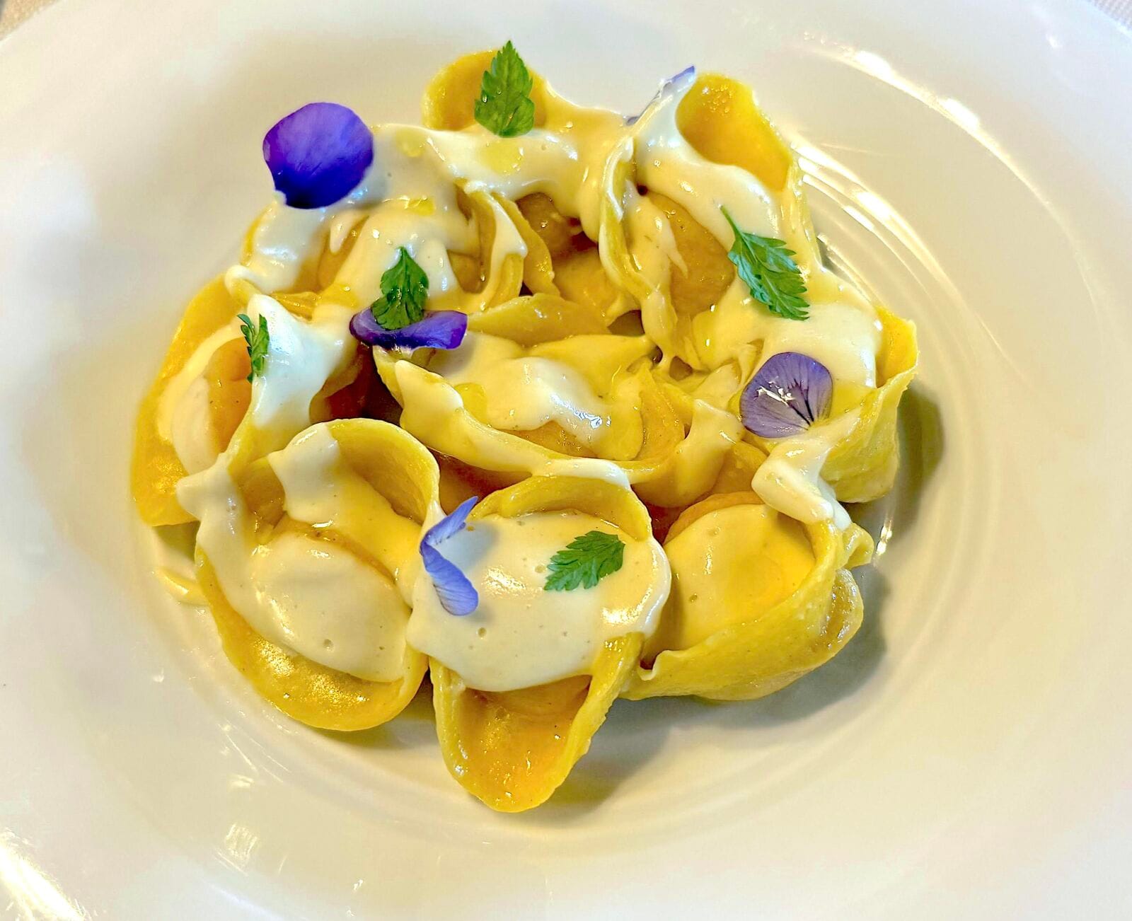 Pumpkin tortellini with blue cheese sauce at Balcone Sulle Langhe